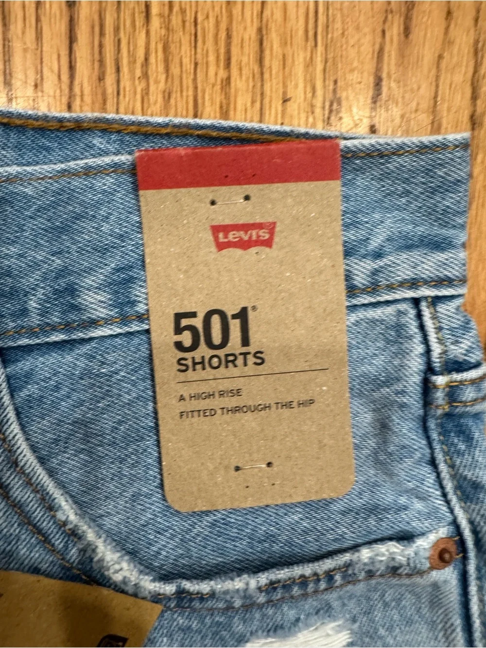 Levi's 501 Light Blue Distressed Denim Jean Shorts NWT Size 26